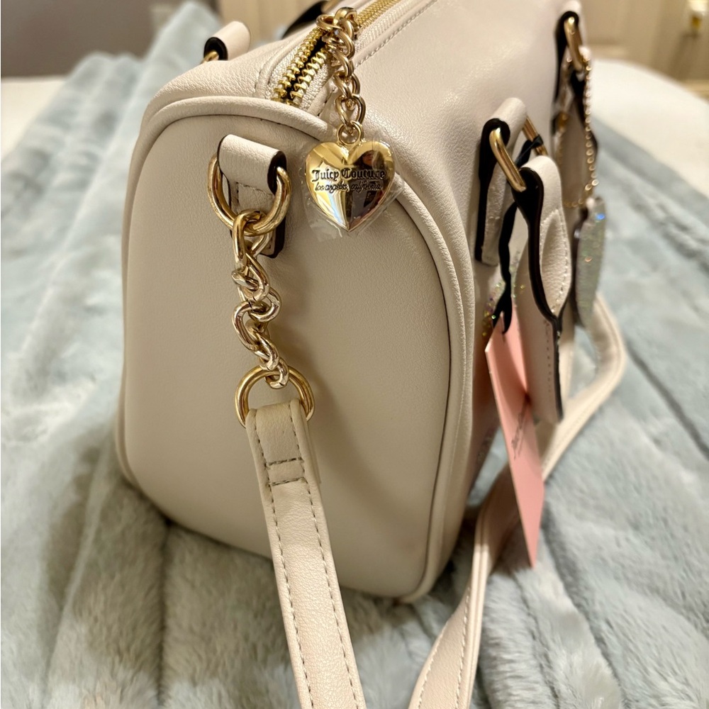 Juicy Couture Cream Satchel with Embossed Logo - Picture 3 of 5